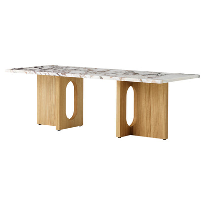 Androgyne Lounge Table - Natural Oak, Calacatta Viola Marble Top