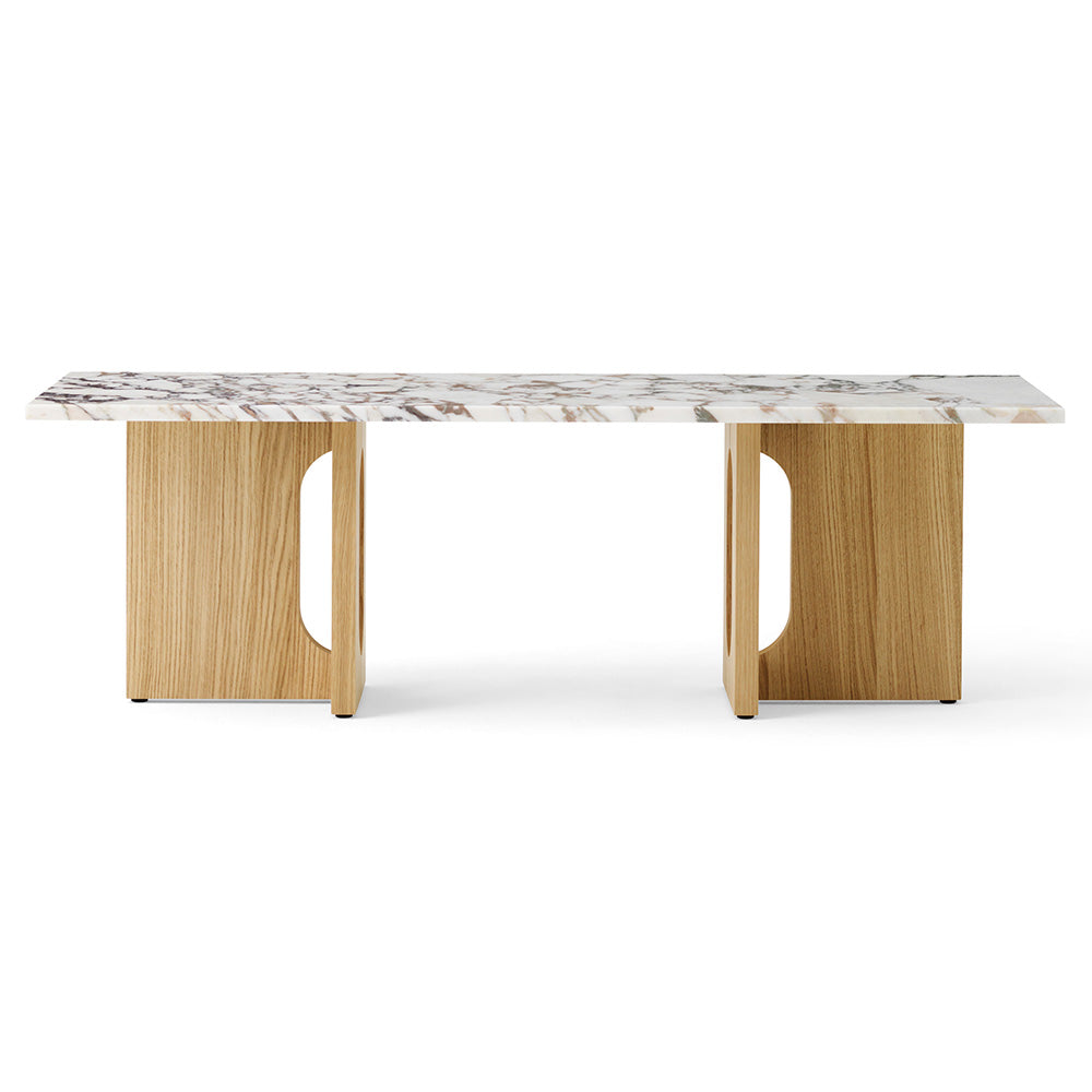 Androgyne Lounge Table - Natural Oak, Calacatta Viola Marble Top