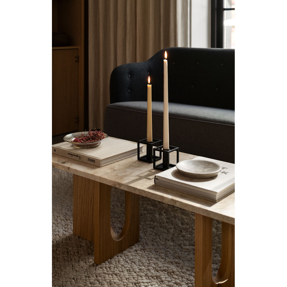 Androgyne Lounge Table - Natural Oak, Kunis Breccia Stone Top