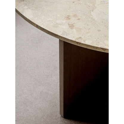 Androgyne Round Dining Table - Dark Stained Oak, Kunis Breccia Stone Top