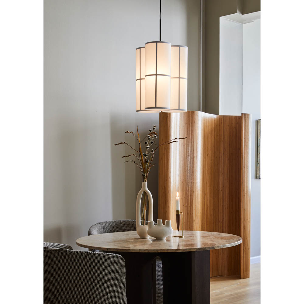 Androgyne Round Dining Table - Dark Stained Oak, Kunis Breccia Stone Top