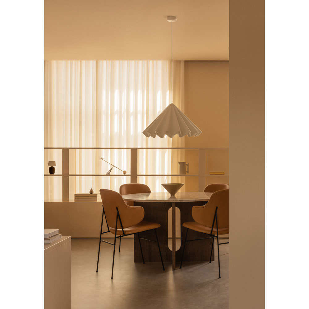 Androgyne Round Dining Table - Dark Stained Oak, Kunis Breccia Stone Top