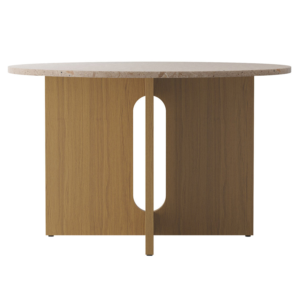 Androgyne Round Dining Table - Natural Oak, Kunis Breccia Stone Top