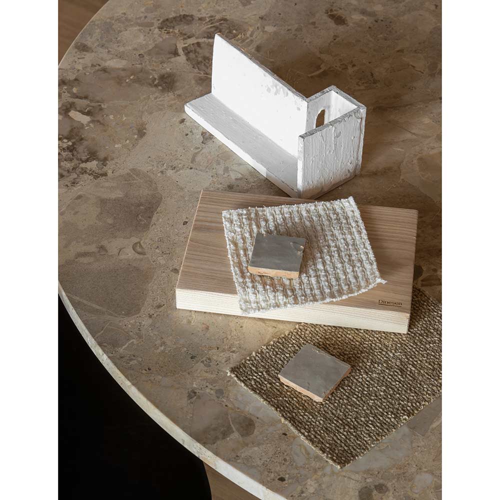 Androgyne Round Dining Table - Natural Oak, Kunis Breccia Stone Top