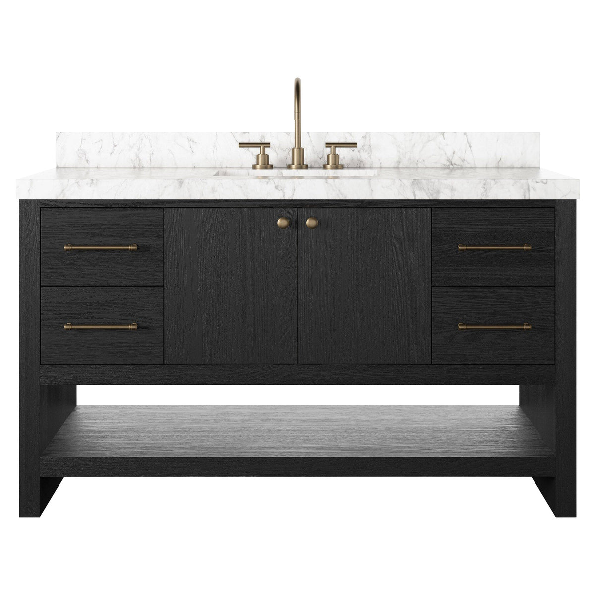 Anthem Single Wide Vanity - Black Wash Oak Veneer