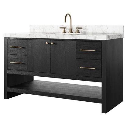 Anthem Single Wide Vanity - Black Wash Oak Veneer