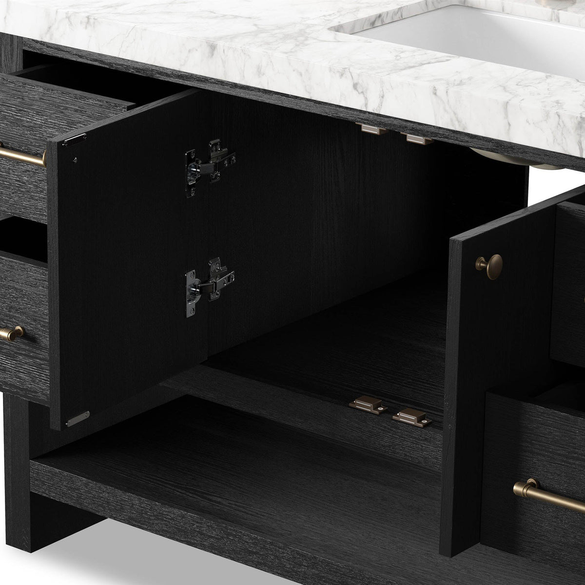 Anthem Single Wide Vanity - Black Wash Oak Veneer