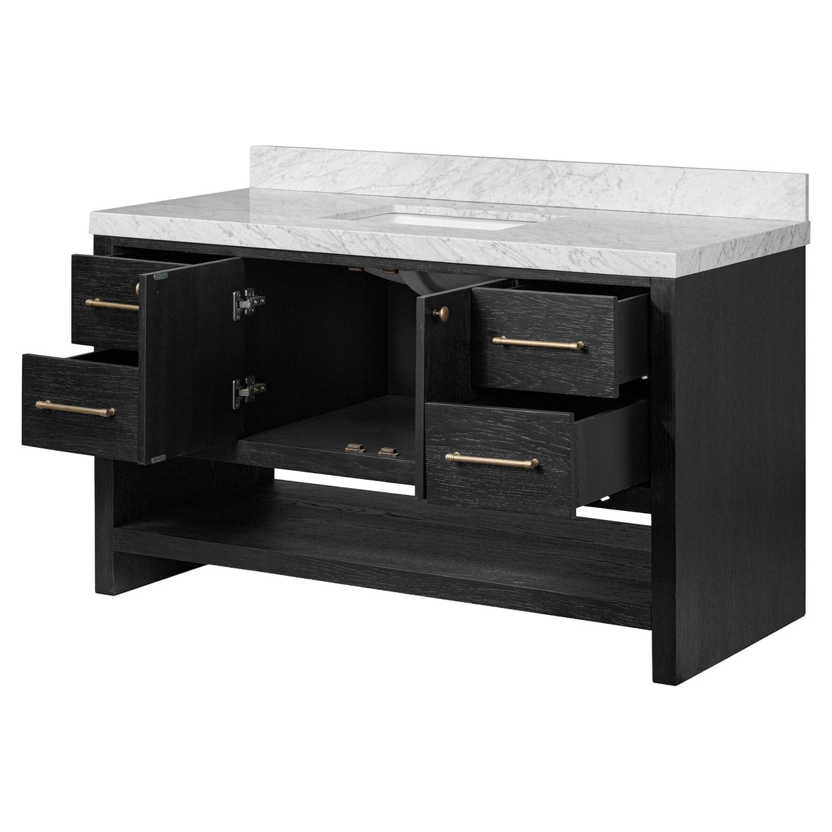 Anthem Single Wide Vanity - Black Wash Oak Veneer