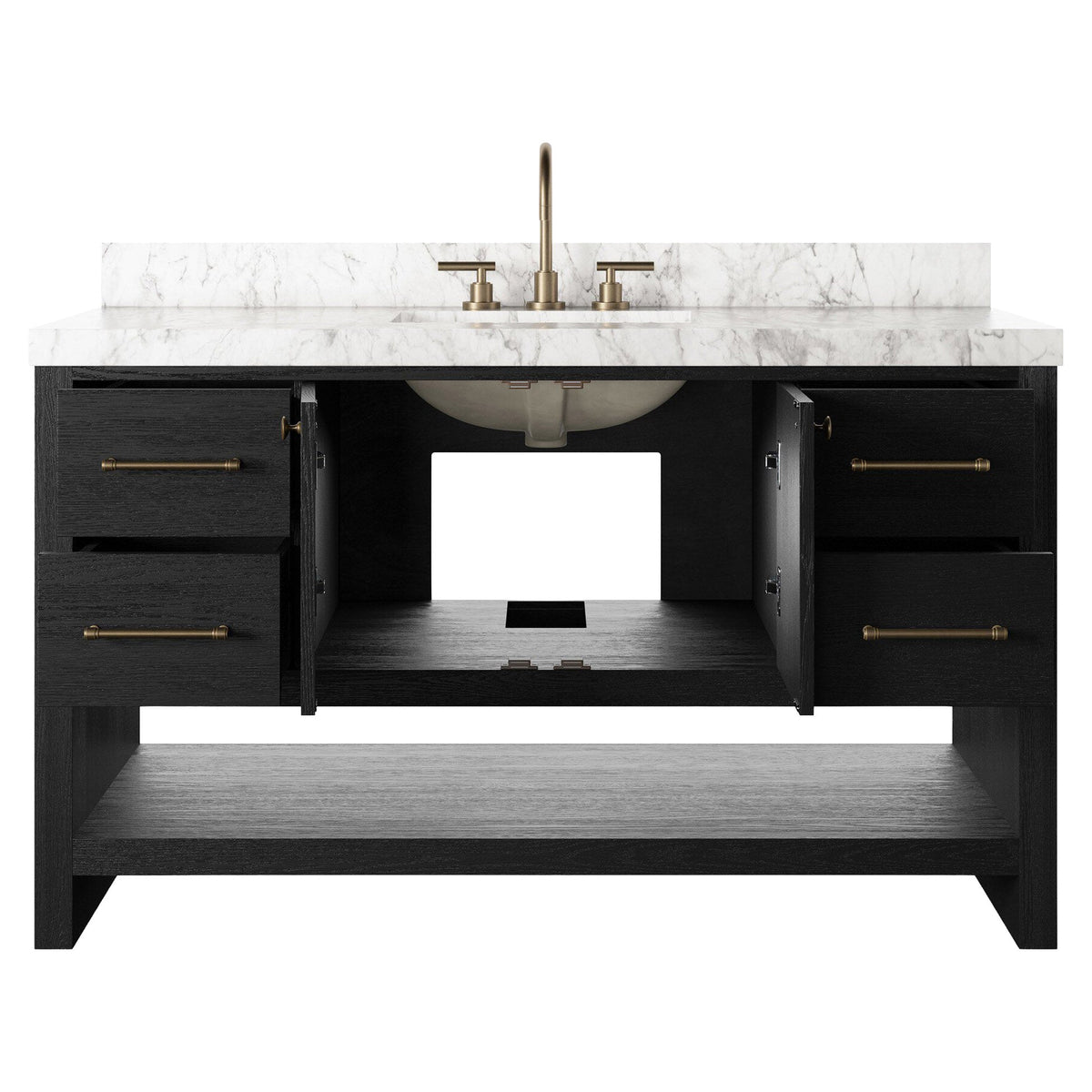 Anthem Single Wide Vanity - Black Wash Oak Veneer