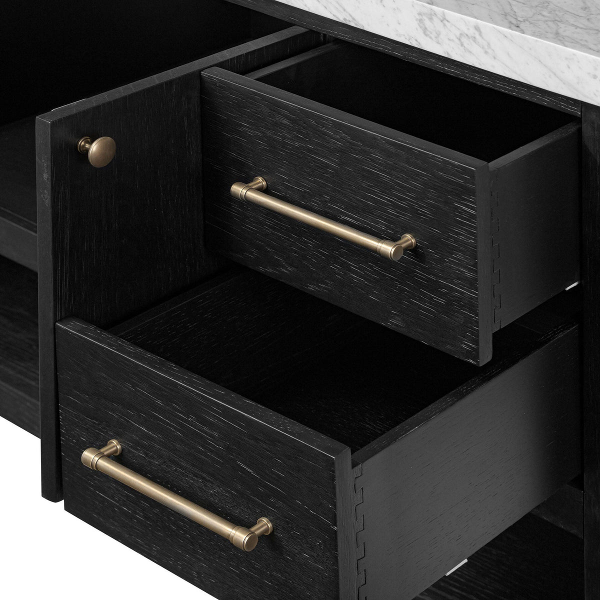 Anthem Single Wide Vanity - Black Wash Oak Veneer
