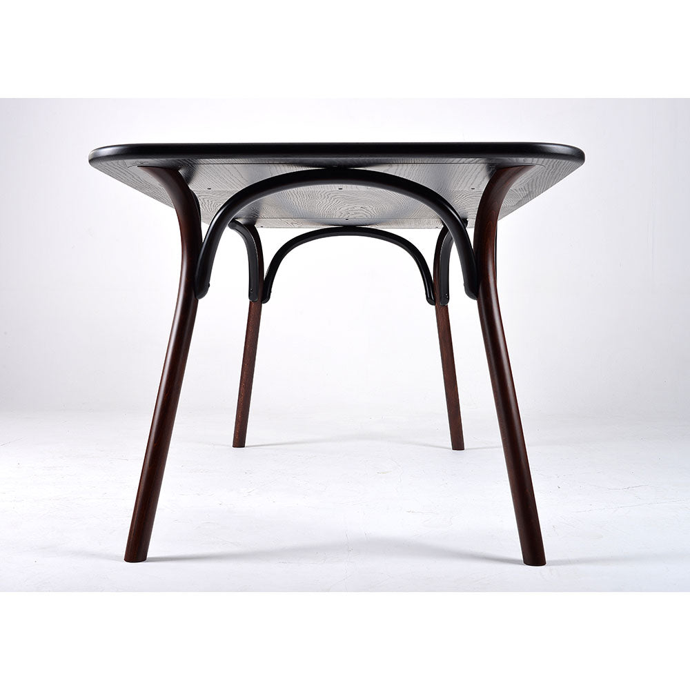 Arch Two Tone Dining Table - Black, Dark Walnut