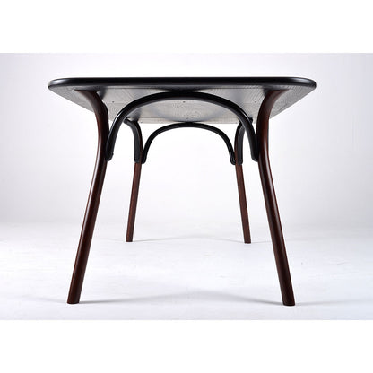 Arch Two Tone Dining Table - Black, Dark Walnut