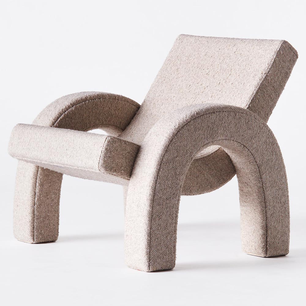 Arco Large Lounge Chair - Natural Boucle