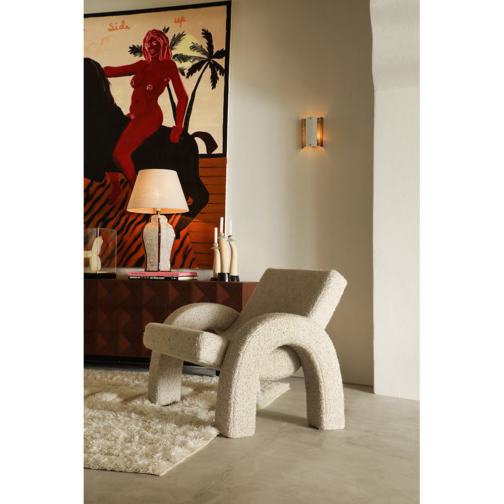 Arco Large Lounge Chair - Natural Boucle