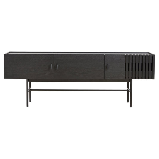 Array Low Sideboard With Leg Frame - Black Painted Oak