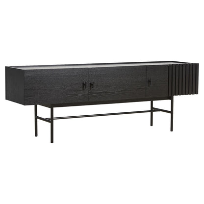 Array Low Sideboard With Leg Frame - Black Painted Oak