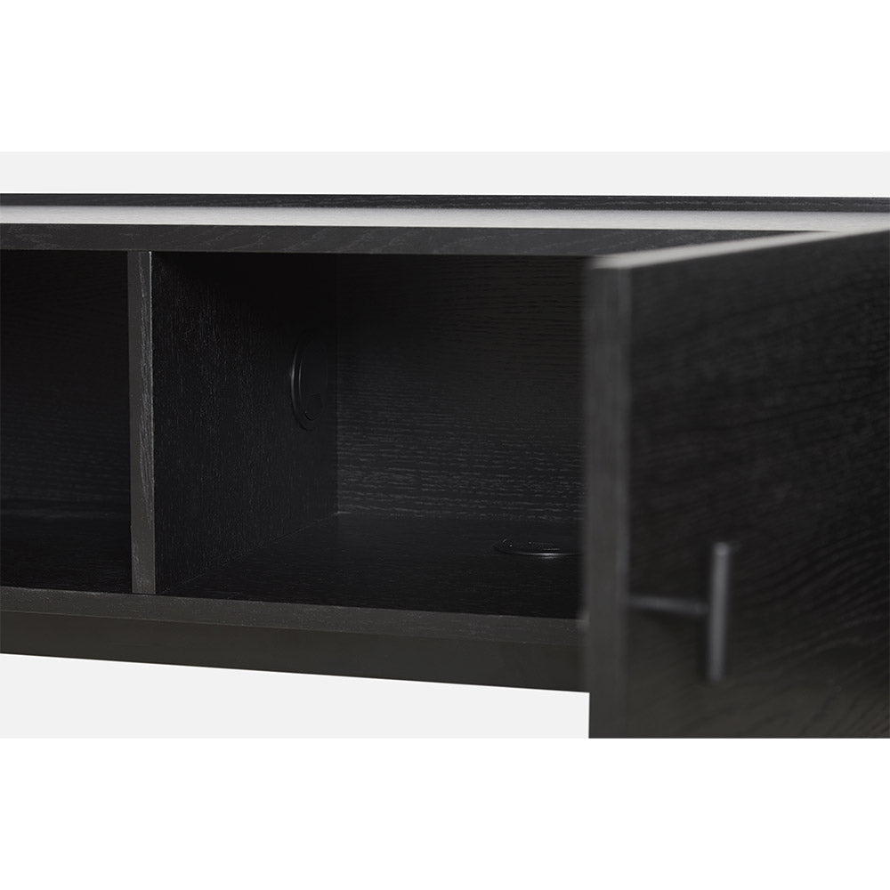 Array Low Sideboard With Leg Frame - Black Painted Oak