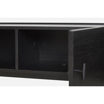 Array Low Sideboard With Leg Frame - Black Painted Oak