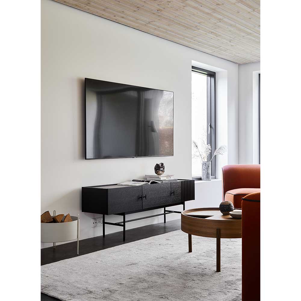 Array Low Sideboard With Leg Frame - Black Painted Oak