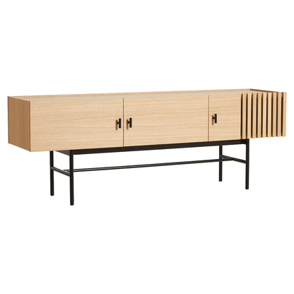 Array Low Sideboard With Leg Frame - White Pigmented Oak