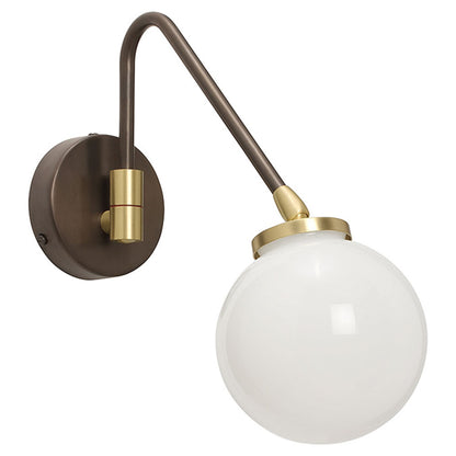 Array Single Wall Sconce - Bronze, Satin Brass, Opal Glass Shade