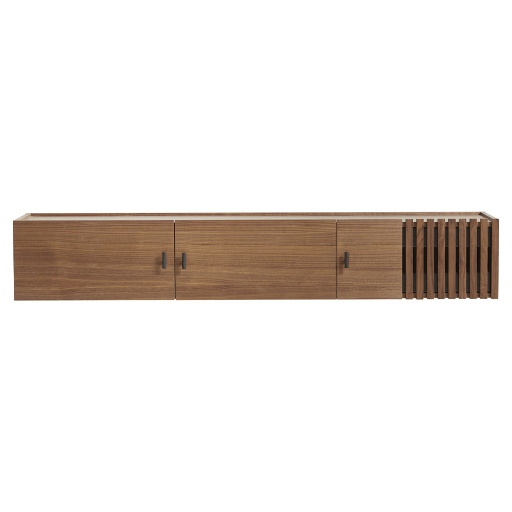 Array Wall Mounted Low Sideboard - Walnut