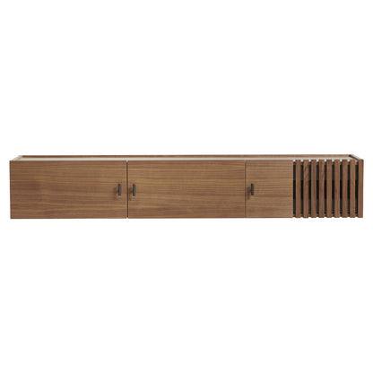 Array Wall Mounted Low Sideboard - Walnut