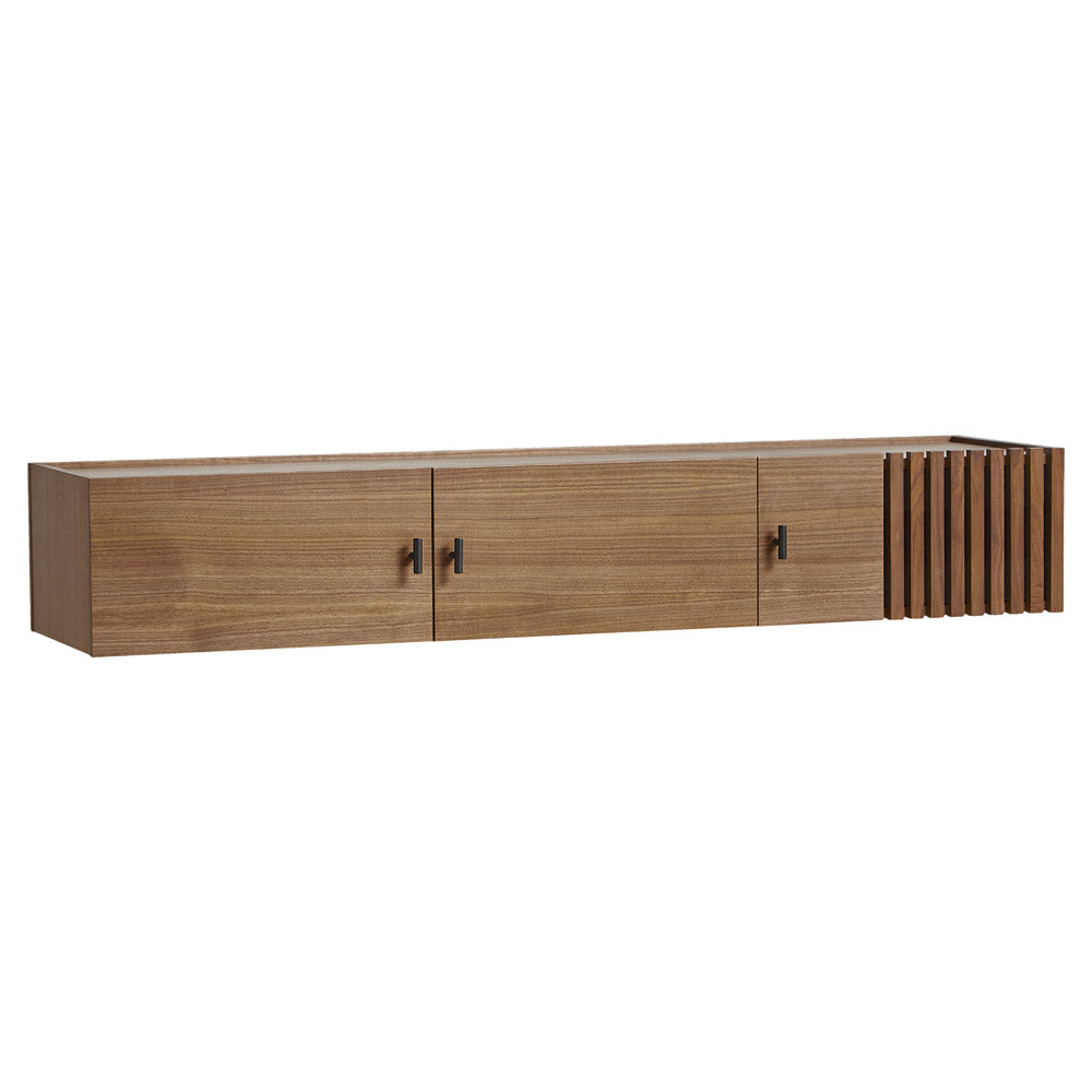 Array Wall Mounted Low Sideboard - Walnut