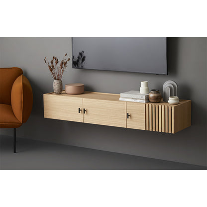 Array Wall Mounted Low Sideboard - Walnut