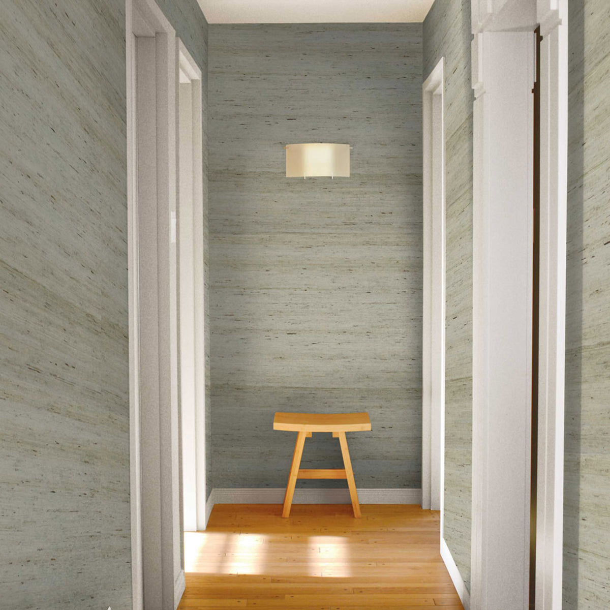 Arrowroot Weave Grasscloth Wallpaper - Pale Blue Sky Beachcomber