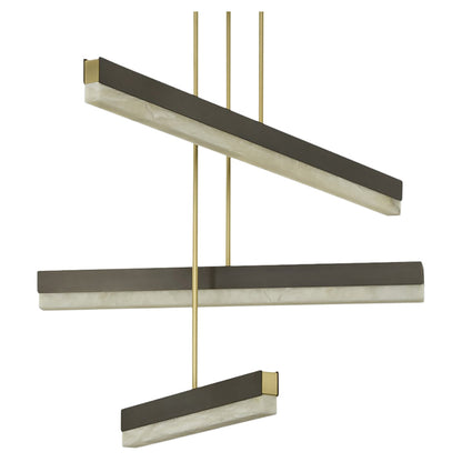 Artes Collective 1200 Pendant - Bronze, Satin Brass, Honed Alabaster