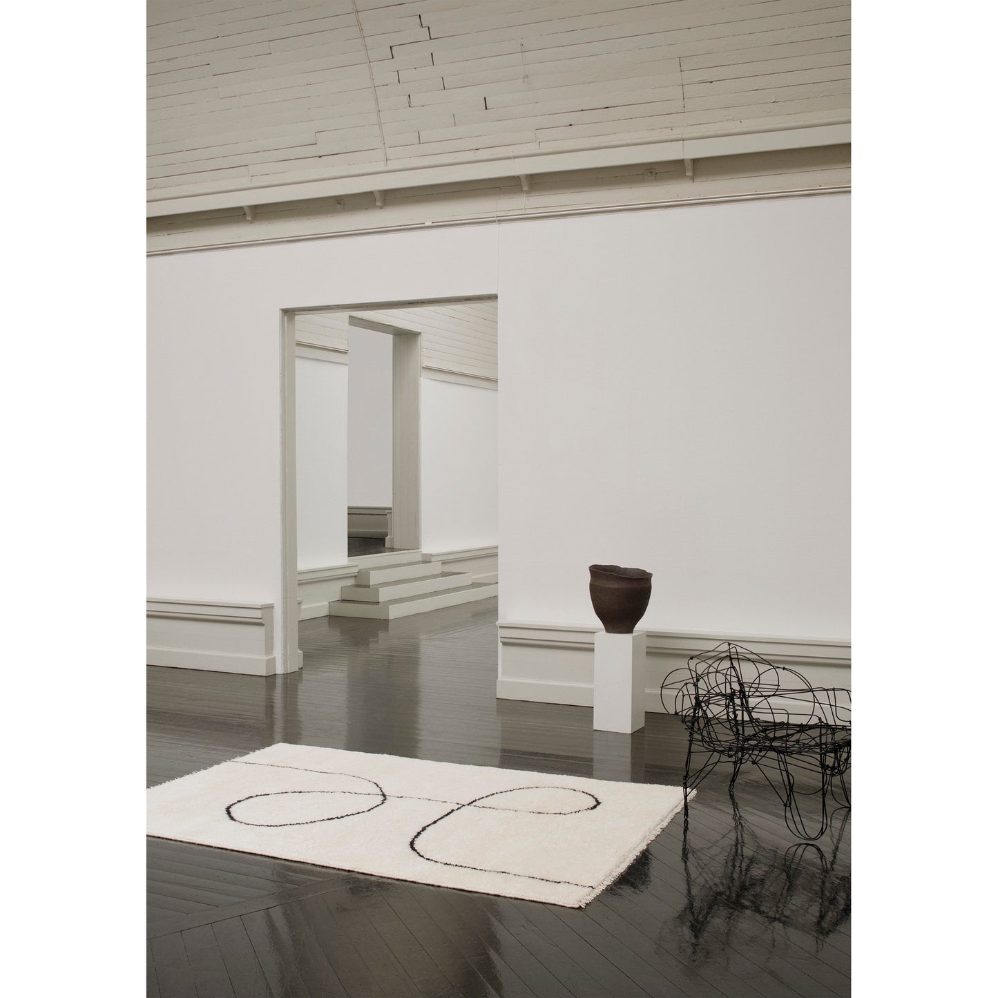 Astral Spiral Rug - Black