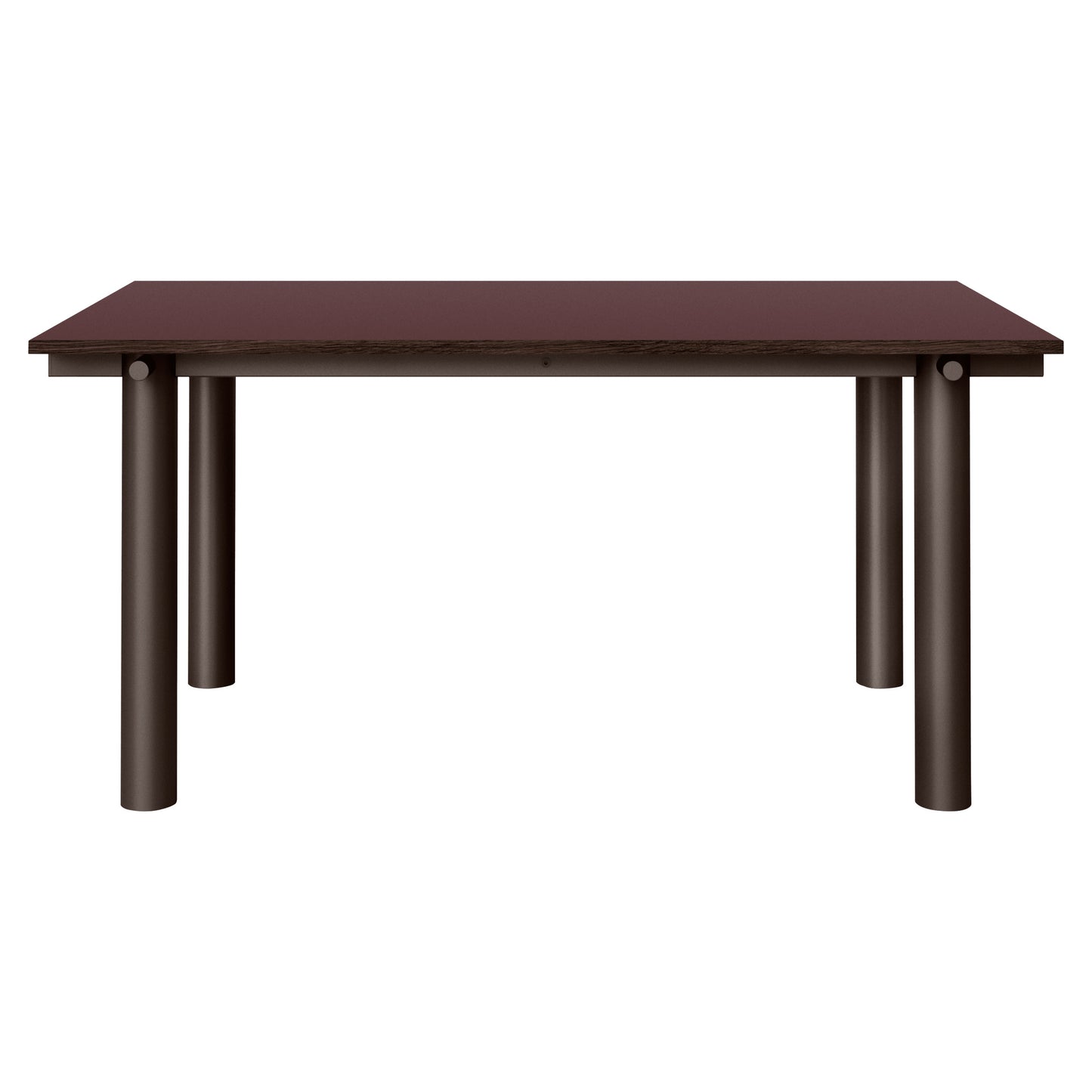 Atura Dining Table - Dark Chocolate Base, Burgundy Tabletop
