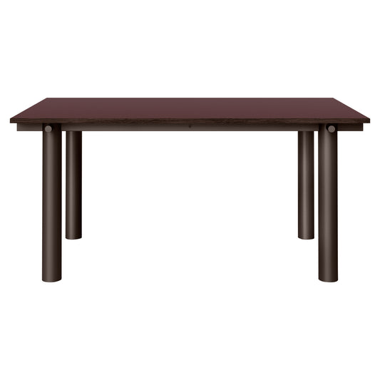 Atura Dining Table - Dark Chocolate Base, Burgundy Tabletop