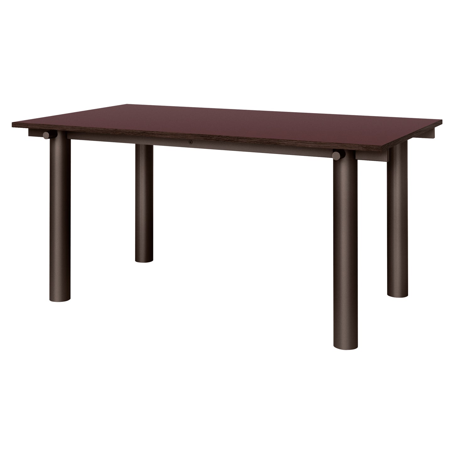 Atura Dining Table - Dark Chocolate Base, Burgundy Tabletop