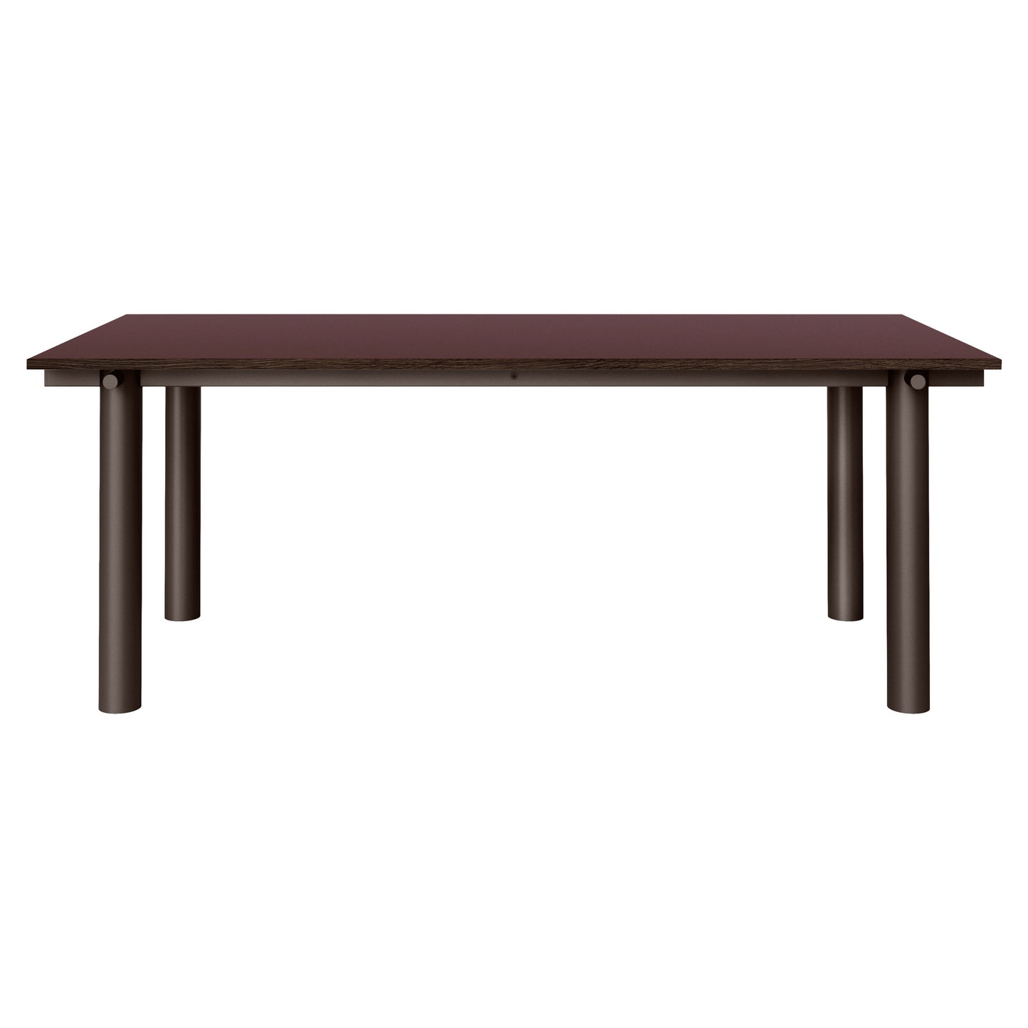 Atura Dining Table - Dark Chocolate Base, Burgundy Tabletop