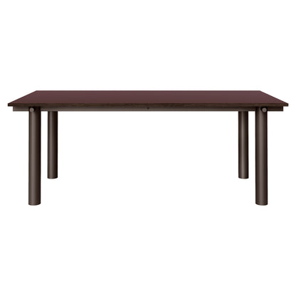 Atura Dining Table - Dark Chocolate Base, Burgundy Tabletop
