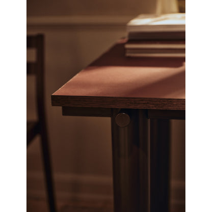 Atura Dining Table - Dark Chocolate Base, Burgundy Tabletop