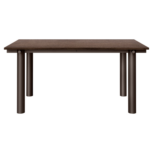 Atura Dining Table - Dark Chocolate Base, Dark Stained Oak Tabletop