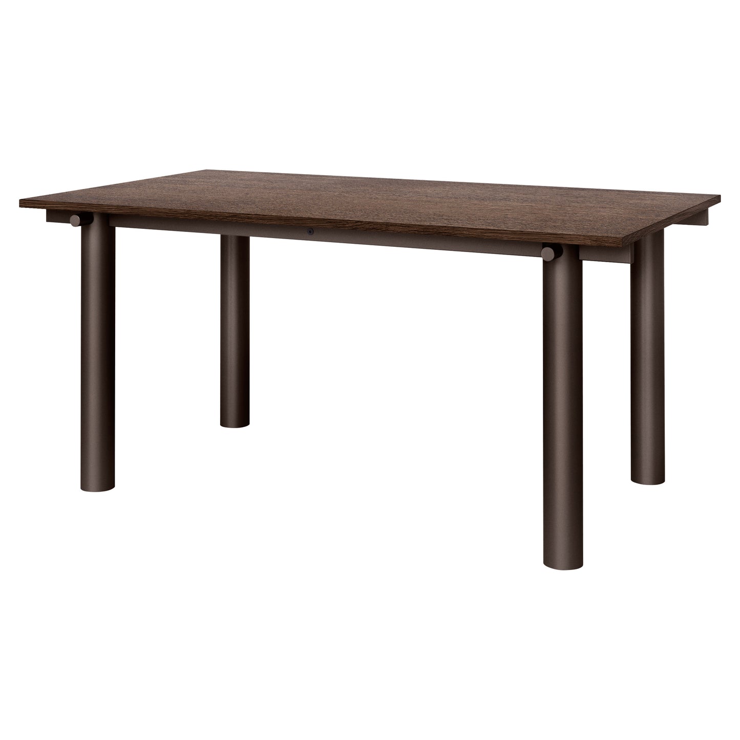 Atura Dining Table - Dark Chocolate Base, Dark Stained Oak Tabletop