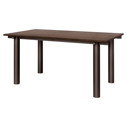 Atura Dining Table - Dark Chocolate Base, Dark Stained Oak Tabletop