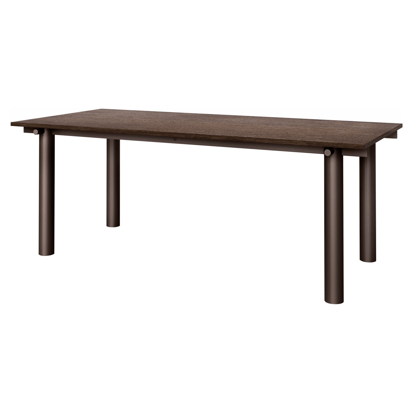 Atura Dining Table - Dark Chocolate Base, Dark Stained Oak Tabletop