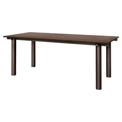 Atura Dining Table - Dark Chocolate Base, Dark Stained Oak Tabletop