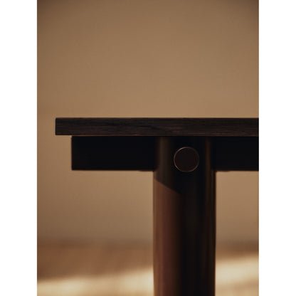 Atura Dining Table - Dark Chocolate Base, Dark Stained Oak Tabletop