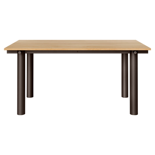 Atura Dining Table - Dark Chocolate Base, Natural Oak Tabletop