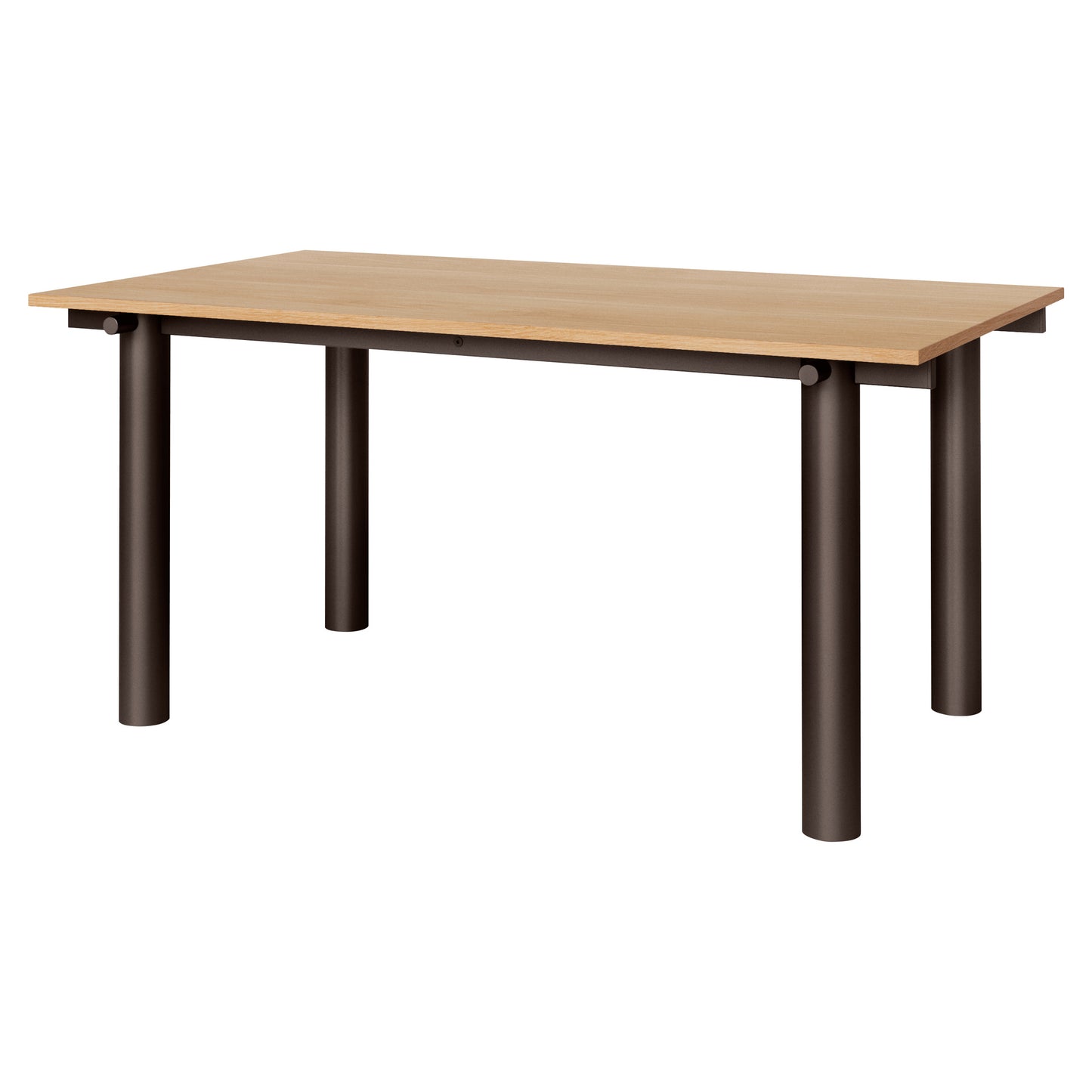 Atura Dining Table - Dark Chocolate Base, Natural Oak Tabletop