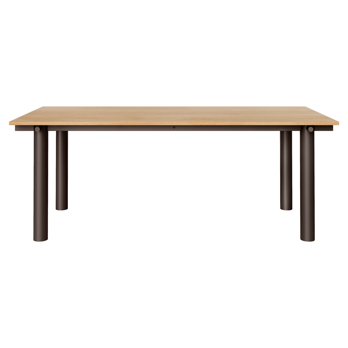 Atura Dining Table - Dark Chocolate Base, Natural Oak Tabletop
