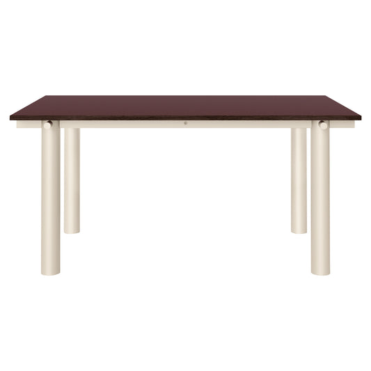 Atura Dining Table - Light Cashmere Base, Burgundy Tabletop