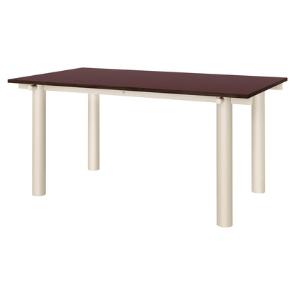 Atura Dining Table - Light Cashmere Base, Burgundy Tabletop