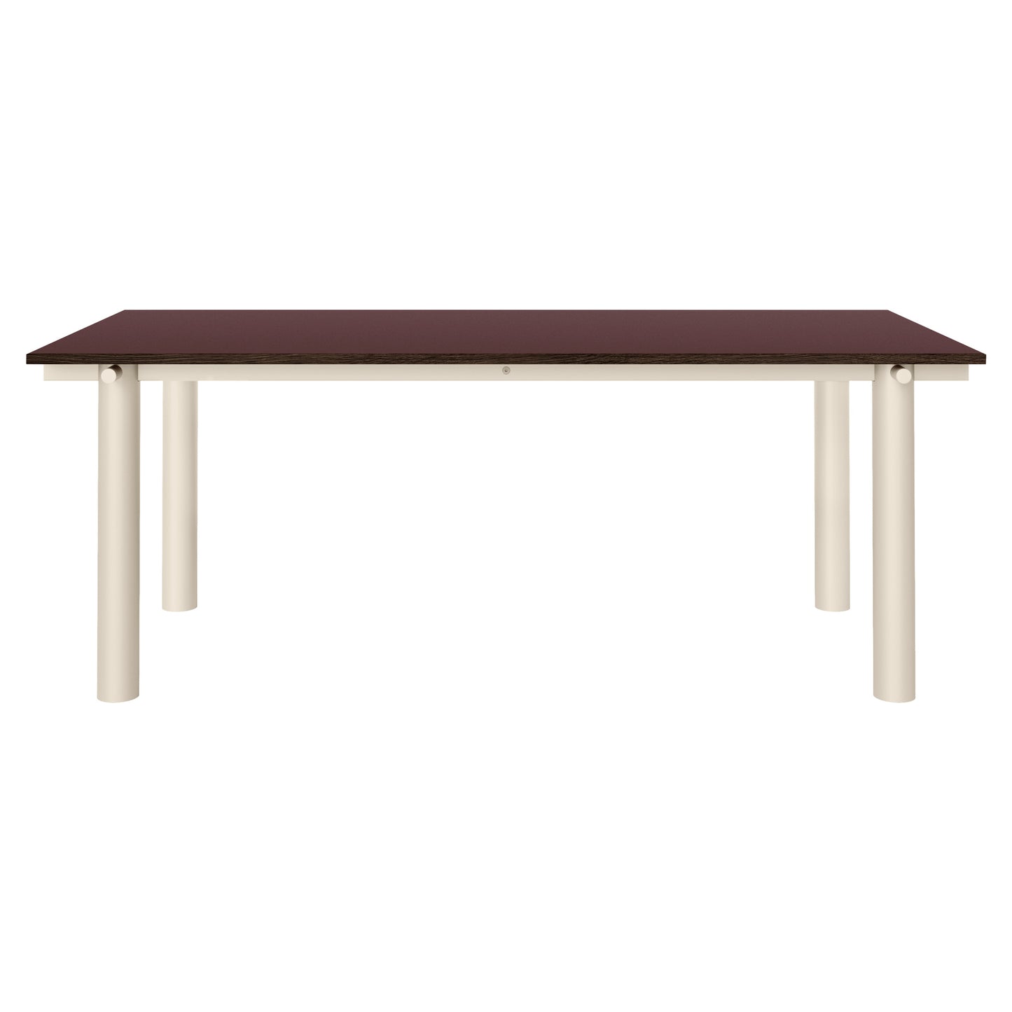 Atura Dining Table - Light Cashmere Base, Burgundy Tabletop